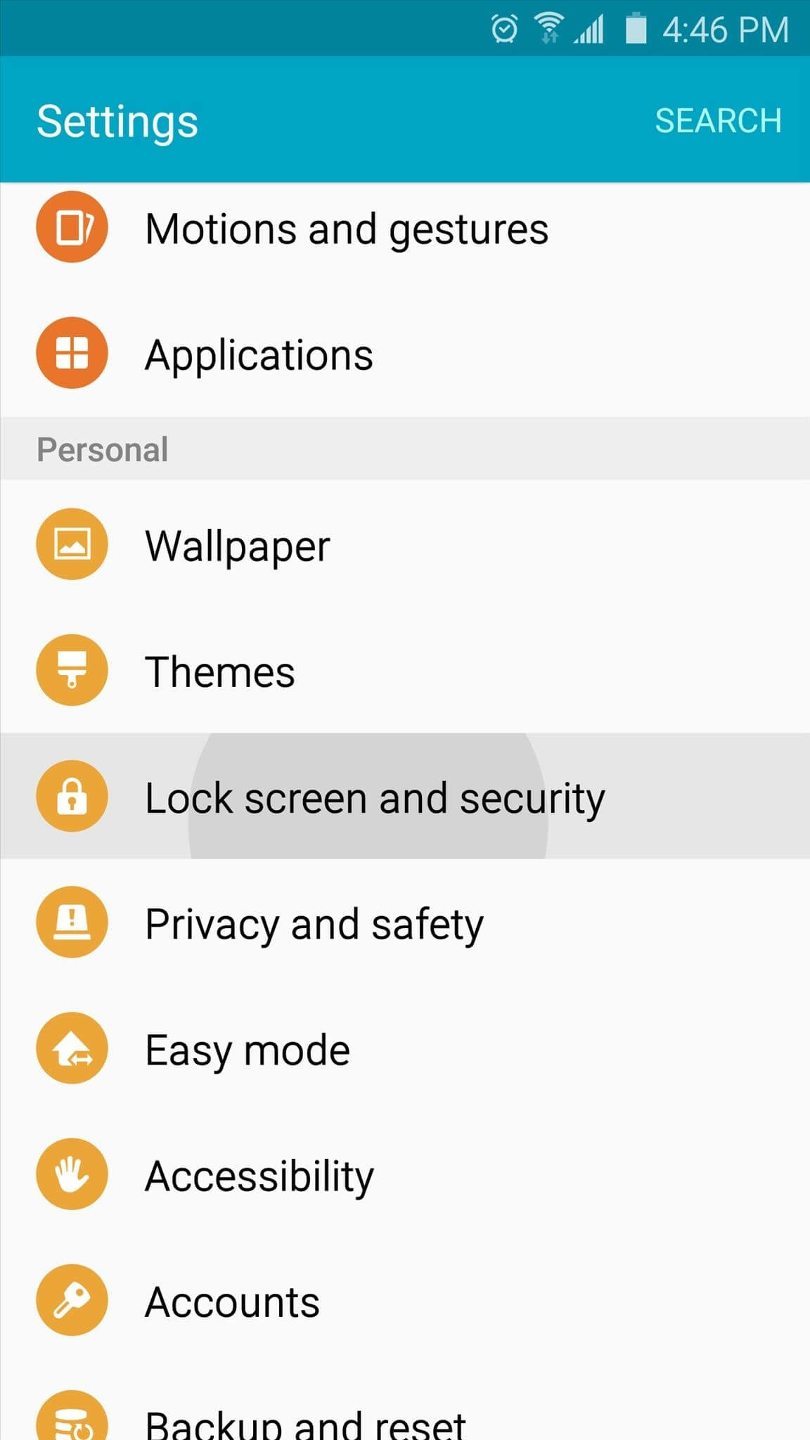 Setting Lock screen and Security