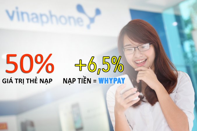 Vinaphone khuyến mãi 50% thẻ nạp ngày 26/8/2016