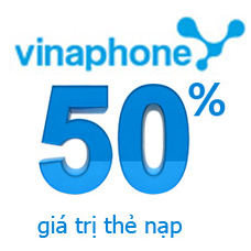 Vinaphone khuyến mãi 50% thẻ nạp ngày 07/09/2016