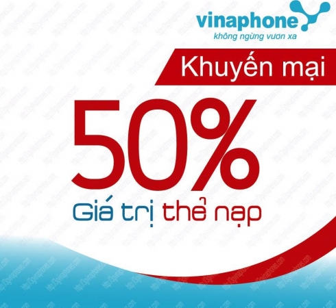 Vinaphone khuyến mãi 50% thẻ nạp ngày 23/09/2016