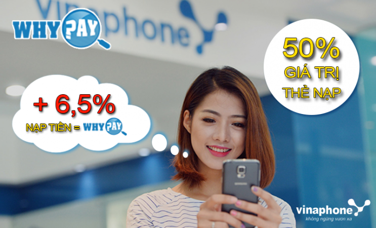 Khuyến mãi 50% thẻ nạp Vinaphone từ ngày 4/11 – 6/11/2016 cho các thuê bao nhận được tin nhắn